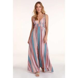 Lulu's Maxin' Relaxin' Multi Print Maxi Dress